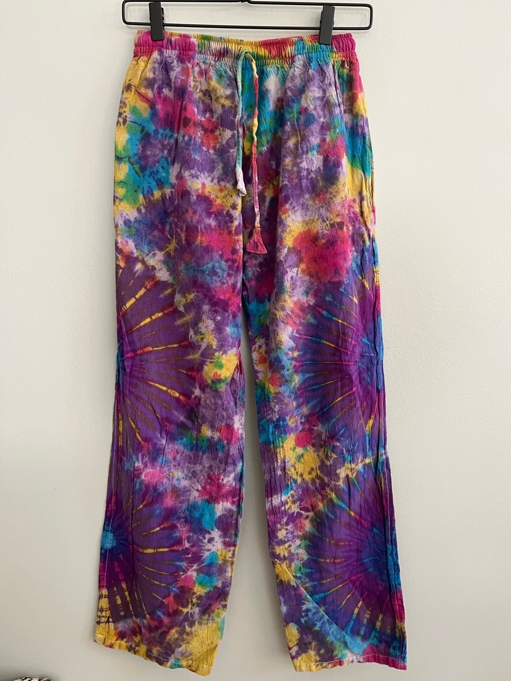 Shop Therapy Cotton Tie Dye Pull-On Pants Size L/XL Maximalist Hippie Colorful